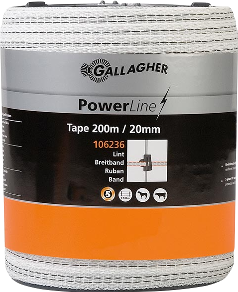 Gallagher PowerLine-Breitband 20 mm (weiß, 200 m)