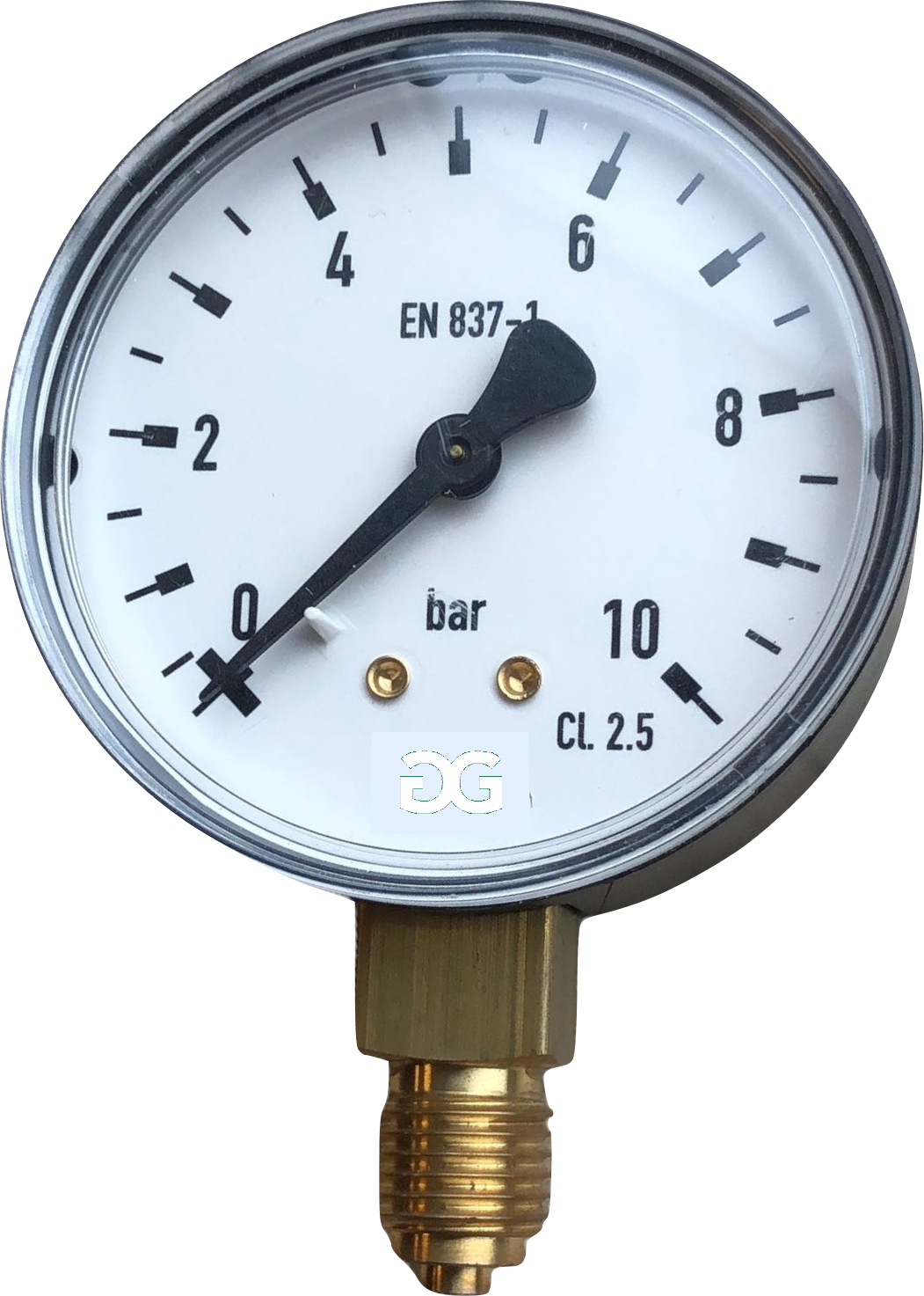 Manometer 0-10 bar 63mm Glyzerin Ventil unten/senk