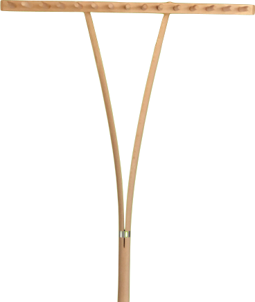 Holzrechen 52 cm, 15 Holz-Zinken gerade