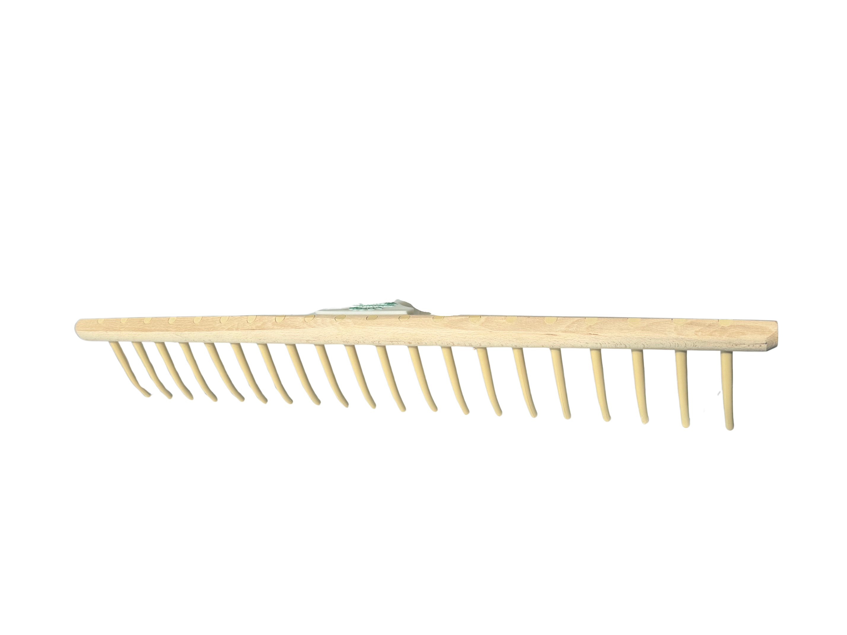 Holz-Rechenkopf mit 67 cm Breite und integrierter Stieldülle für die kraftschlüssige Verbindung ohne Stiel