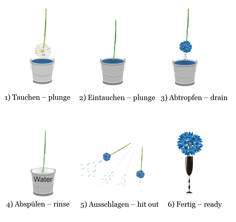 Anwendung Blumenfarbe