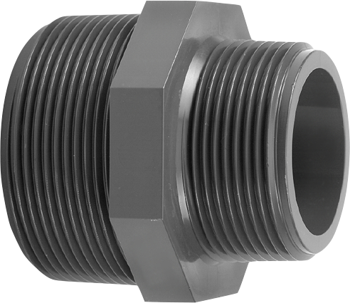 Doppelnippel-PVC-reduziert-AG Doppelnippel PVC reduziert Aussengewinde