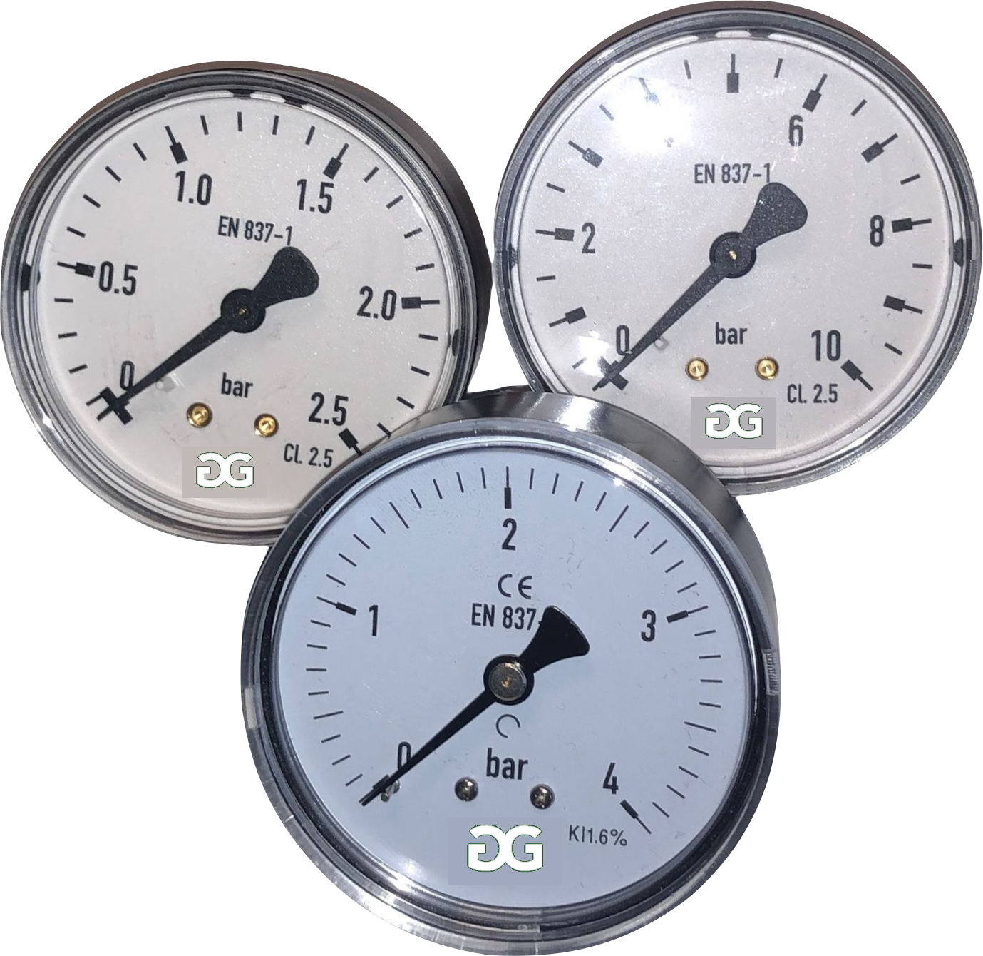 Manometer 0-2,5 bar 63mm Ventil Rückseite