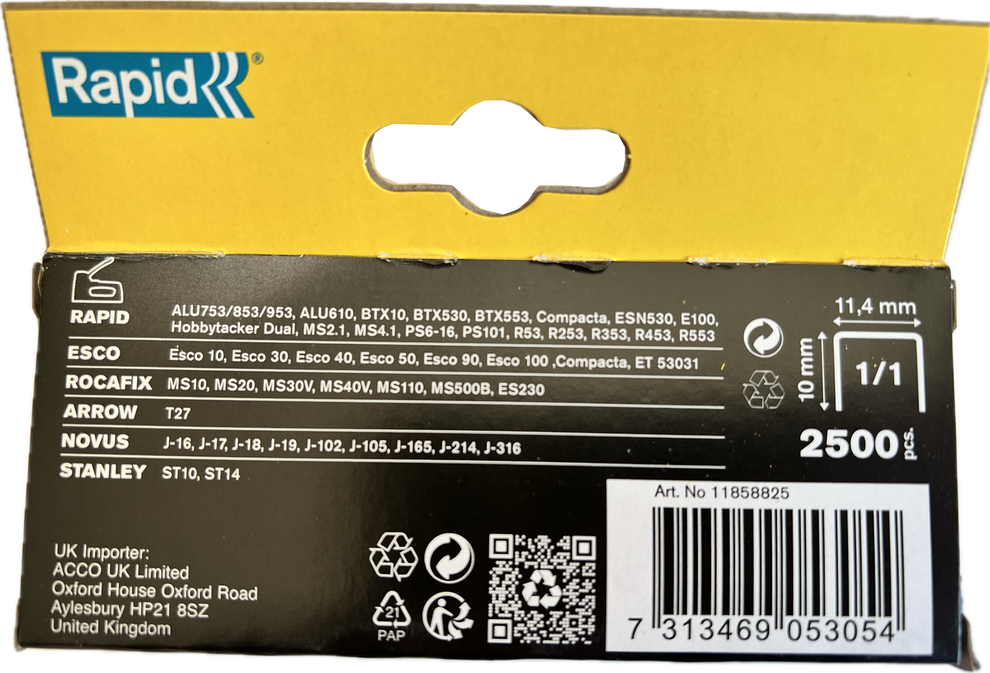 Heftklammern 053/6 mm 2500 Stück Heftklammern 053/6 mm 2500 Stück Rückseite