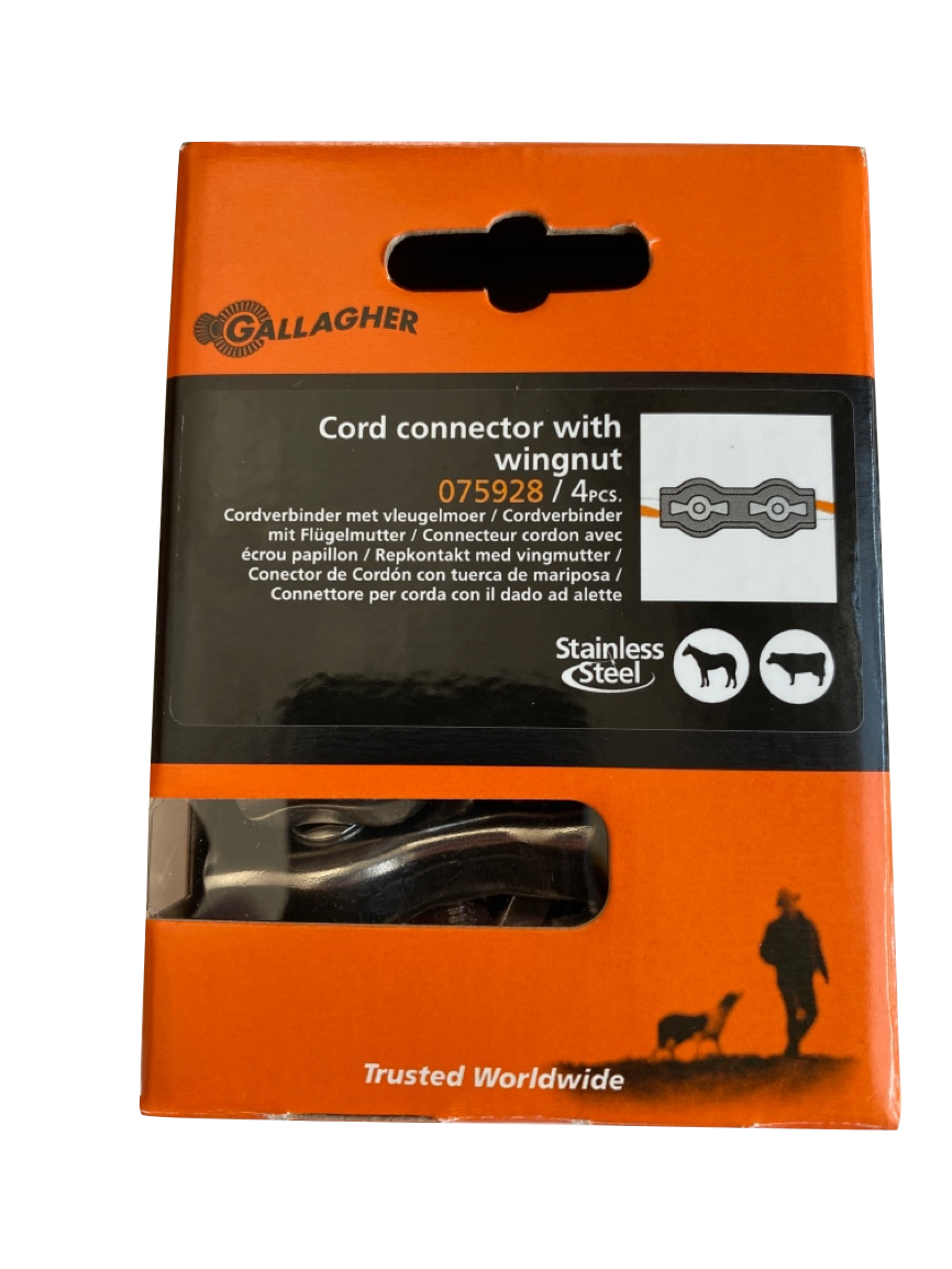 Gallagher Cordverbinder mit Fluegelmutter