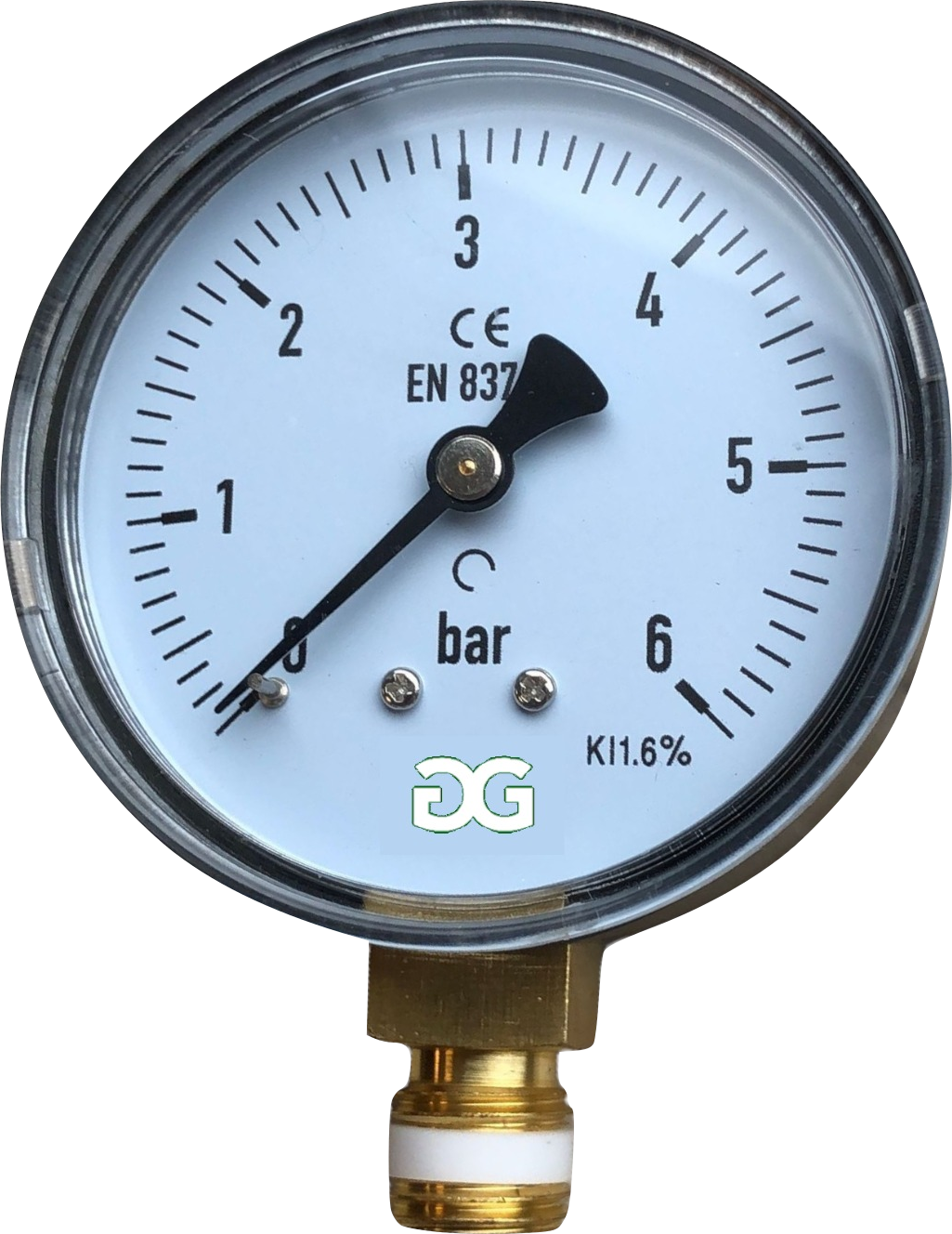 Manometer 0-10 bar 63mm Glyzerin Ventil unten/senk, 0-10 bar