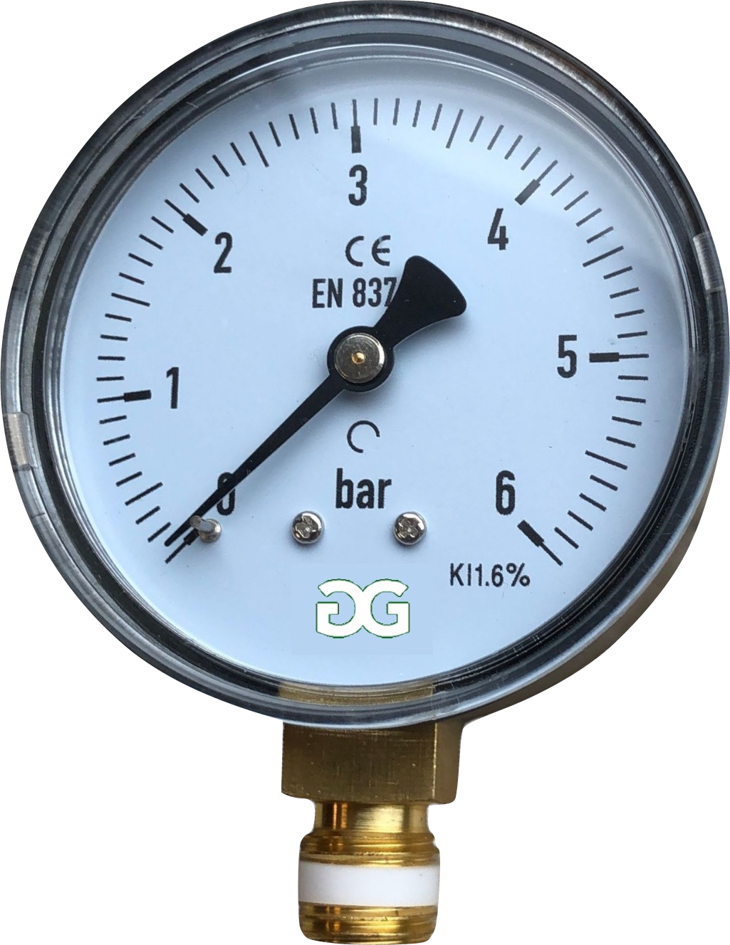 Manometer 0-10 bar 63mm Glyzerin Ventil unten/senk