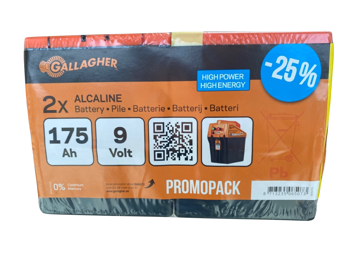 Gallagher Weidezaunbatterie Doppelpack (9V, 175Ah)