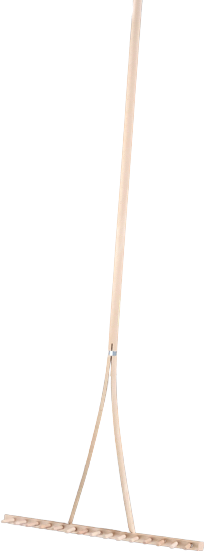 Holzrechen 52 cm, 15 Holz-Zinken gerade